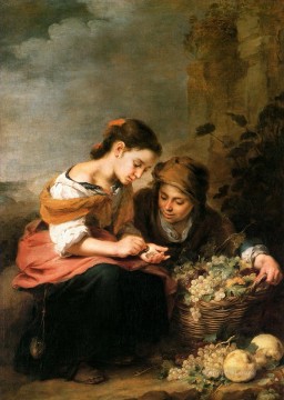  Seller Painting - The Little Fruit Seller Spanish Baroque Bartolome Esteban Murillo